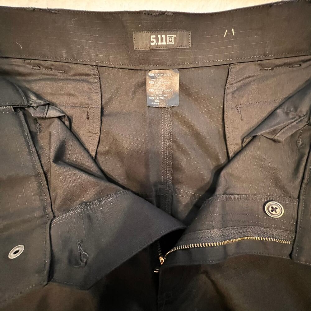 5.11 Tactical Men's‎ Black Cargo Pants 2XL Long, Drawstring Hem Chores Durable - Picture 5 of 8